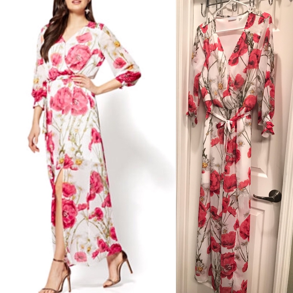 Poppy Print Wrap Maxi Dress